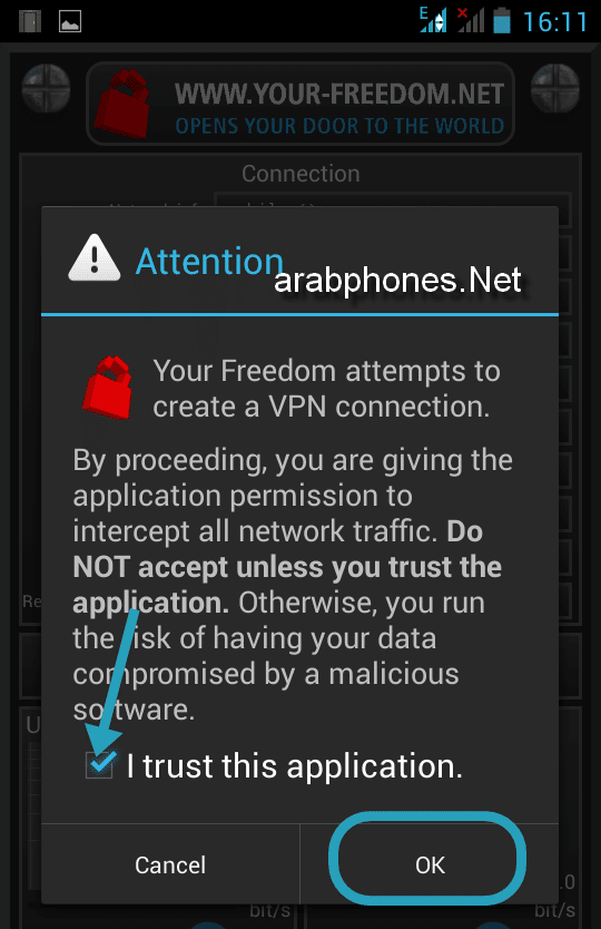 Spiegazione dell'app Your Freedom per l'accesso gratuito a Internet su Android