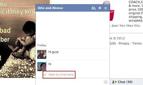 Un'immagine che spiega come annullare la funzione Visto o Visualizzato durante la visualizzazione dei messaggi su Facebook Chat non rilevata