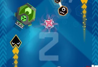 Un'immagine del gioco PolyBlast su iOS che richiede precisione e velocità nel colpire il bersaglio PolyBlast