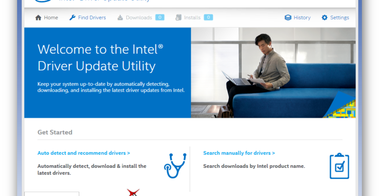 Une image d'une explication de l'outil permettant de mettre à jour facilement les pilotes de carte graphique officiels d'Intel intelUtility1_2015.03.27_002_