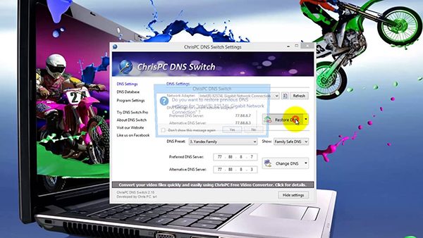 Une image de la résolution facile du problème du changement de DNS avec le programme ChrisPC DNS Switch maxresdefault28229-4