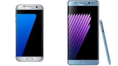 Un'immagine delle differenze più evidenti tra il Galaxy Note 7 e il Galaxy S7 Edge | note7-vs-s7edge