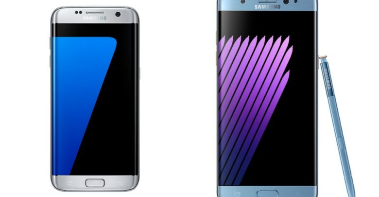 Un'immagine delle differenze più evidenti tra il Galaxy Note 7 e il Galaxy S7 Edge | note7-vs-s7edge