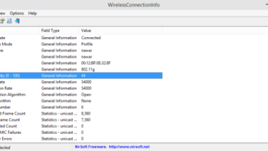 Une image du programme WirelessConnectionInfo pour connaître la force du signal Wi-Fi sur votre appareil connexion wifi-1