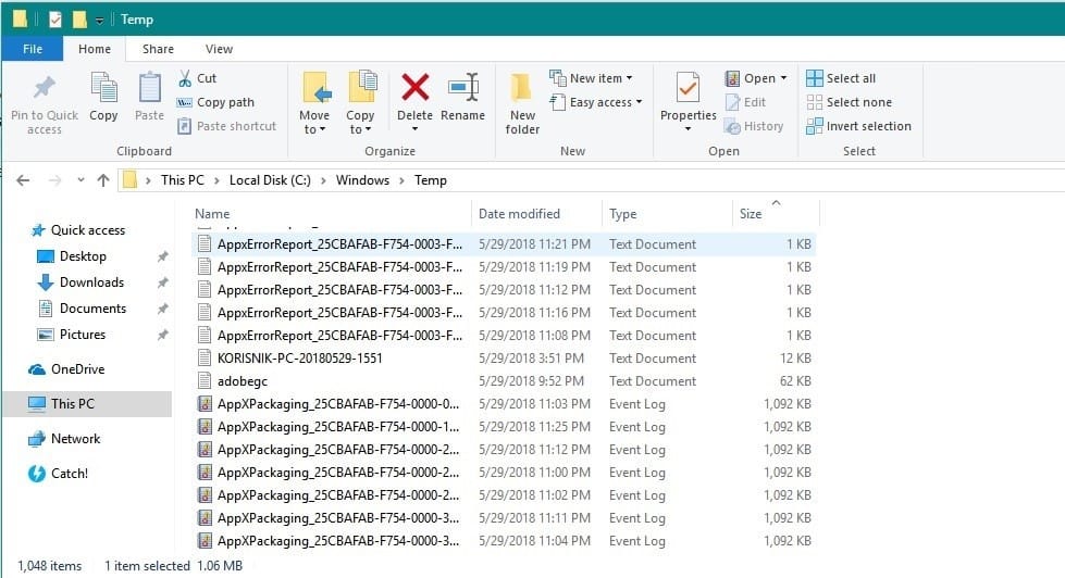 Afbeelding van het snel vullen van de tijdelijke map met AppXDeploymentServer- en AppXPackaging-bestanden sdddd