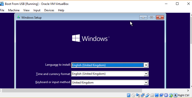 Immagine di Come avviare il sistema operativo da un'unità USB in VirtualBox | virtualbox-featured-running-windows-setup