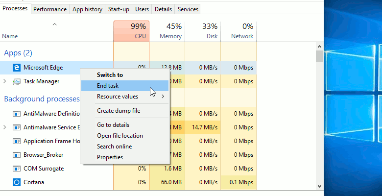 Afbeelding van Niet-reagerende applicaties sluiten in Windows 10 | windows-end-taak-featured