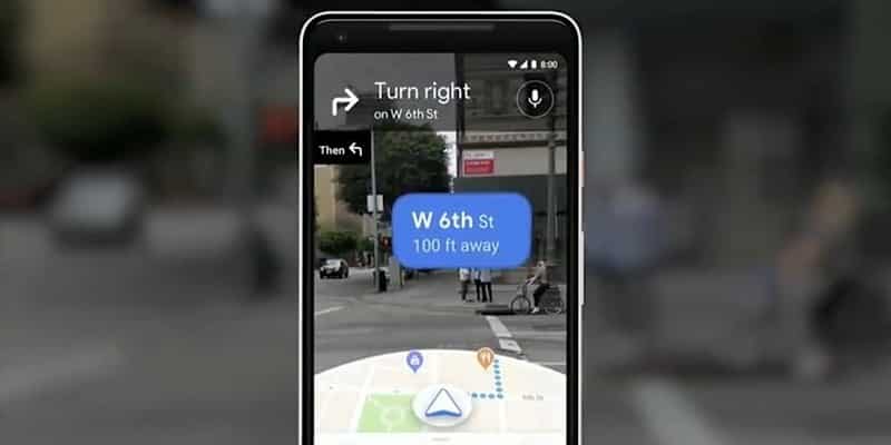 Obraz przedstawiający testowanie nawigacji pieszej przez Google za pomocą Map AR | news-google-maps-ar-featured