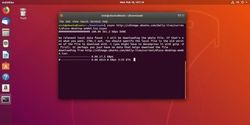 Linux'ta bir dosyanın bir kısmını yüklemek için Zsync nasıl kullanılır görseli | zsync-indirme-ubuntu