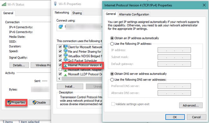 Modificare le impostazioni IP di Windows 10