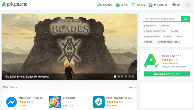 Immagine dei migliori siti per scaricare giochi e applicazioni Android gratis e in sicurezza | apkpure-670x380-DzTechs