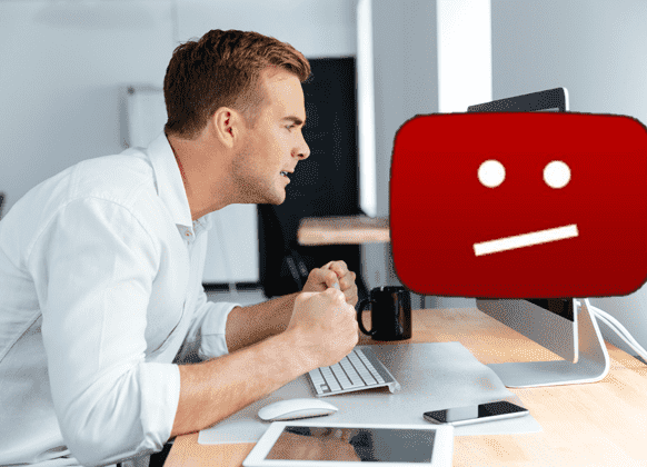 YouTube 圖片無法正常顯示？以下是在 Chrome、Android 和 iOS 上修復的方法 | anger-at-computer-min-DzTechs