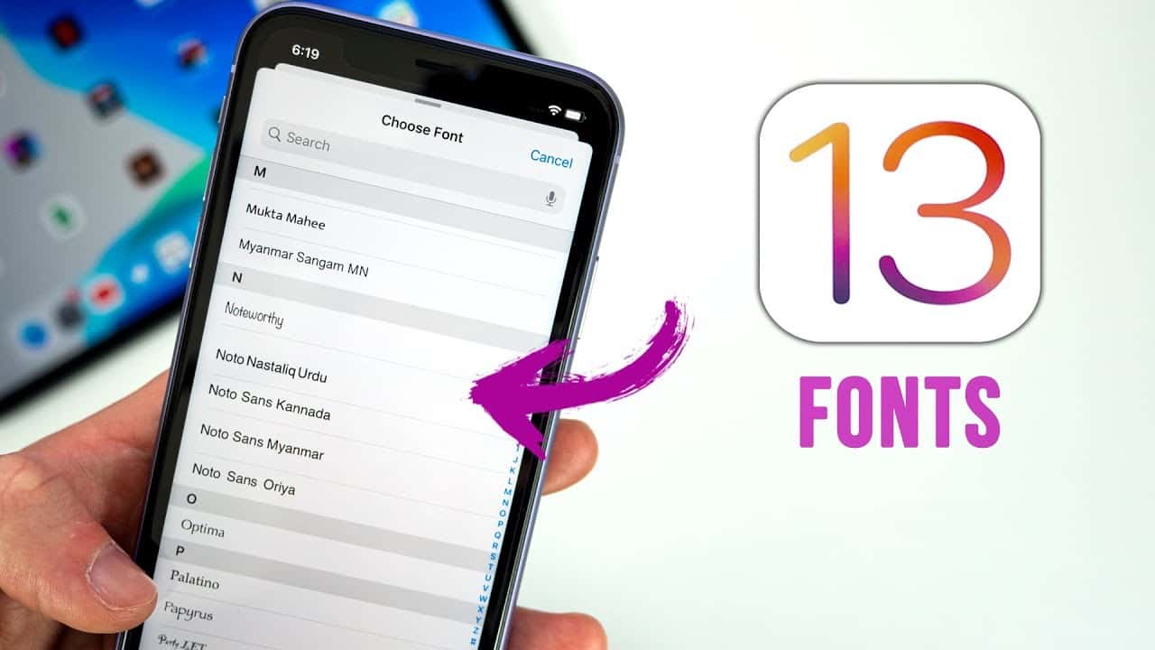 Obraz pokazujący, jak zainstalować niestandardowe czcionki w systemach iOS 13 i iPadOS 13 | maxresdefault-min-DzTechs