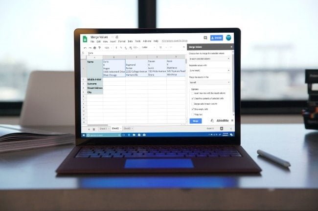 Изображение того, как объединить ячейки в Google Sheets с тем, как создать таблицу в WordPress | 000000060517-мин-DzTechs