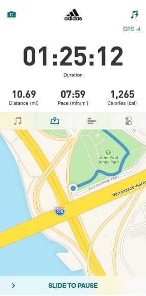 Runtastic GPS 訓練