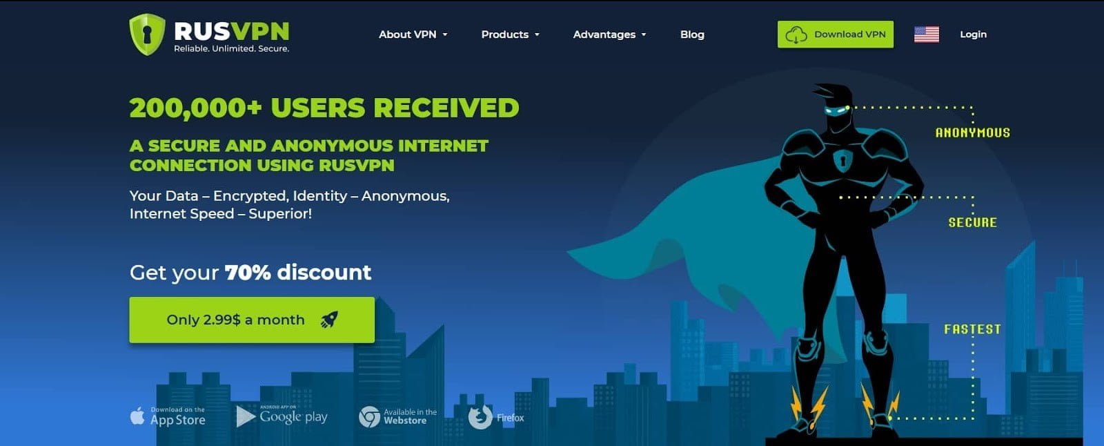 Immagine della recensione di RUSVPN: cosa rende popolare questo servizio VPN? | RusVPN_printscreen_homepage-ltBV8Ofs-DzTechs