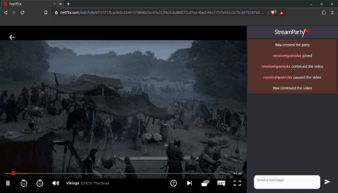 chat-window-streamparty-netflix - 在桌面上一起觀看 Netflix