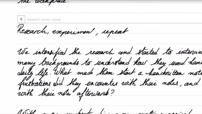 Applicazione Nebo Handwriting per iPad