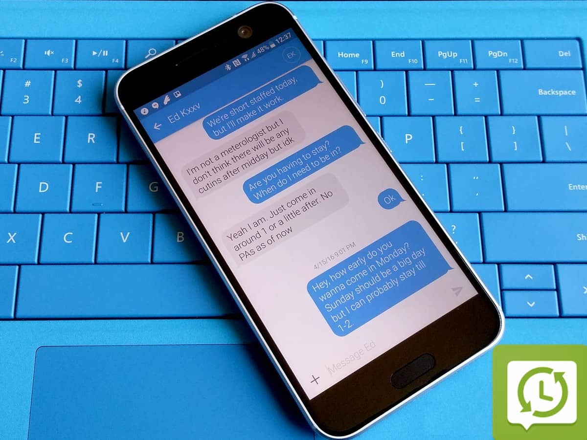 Obraz pokazujący, jak wykonać kopię zapasową, przywrócić i przenieść wiadomości tekstowe na nowy telefon z systemem Android | textra_hero_ios_style_htc10-xtrCERfs-DzTechs