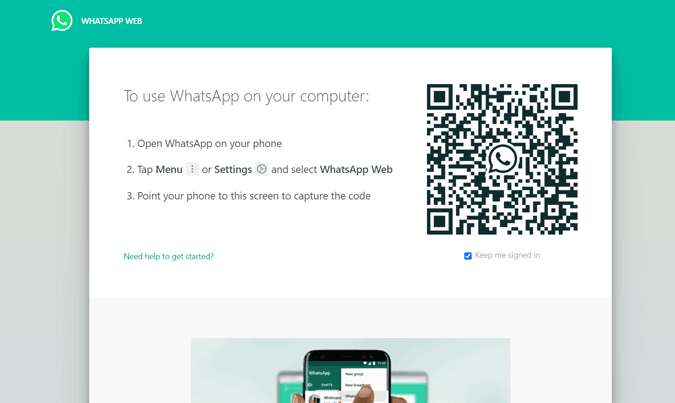 Un'immagine che mostra il codice QR su WhatsApp Web