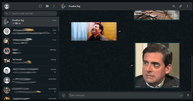 WhatsApp Web in modalità scura