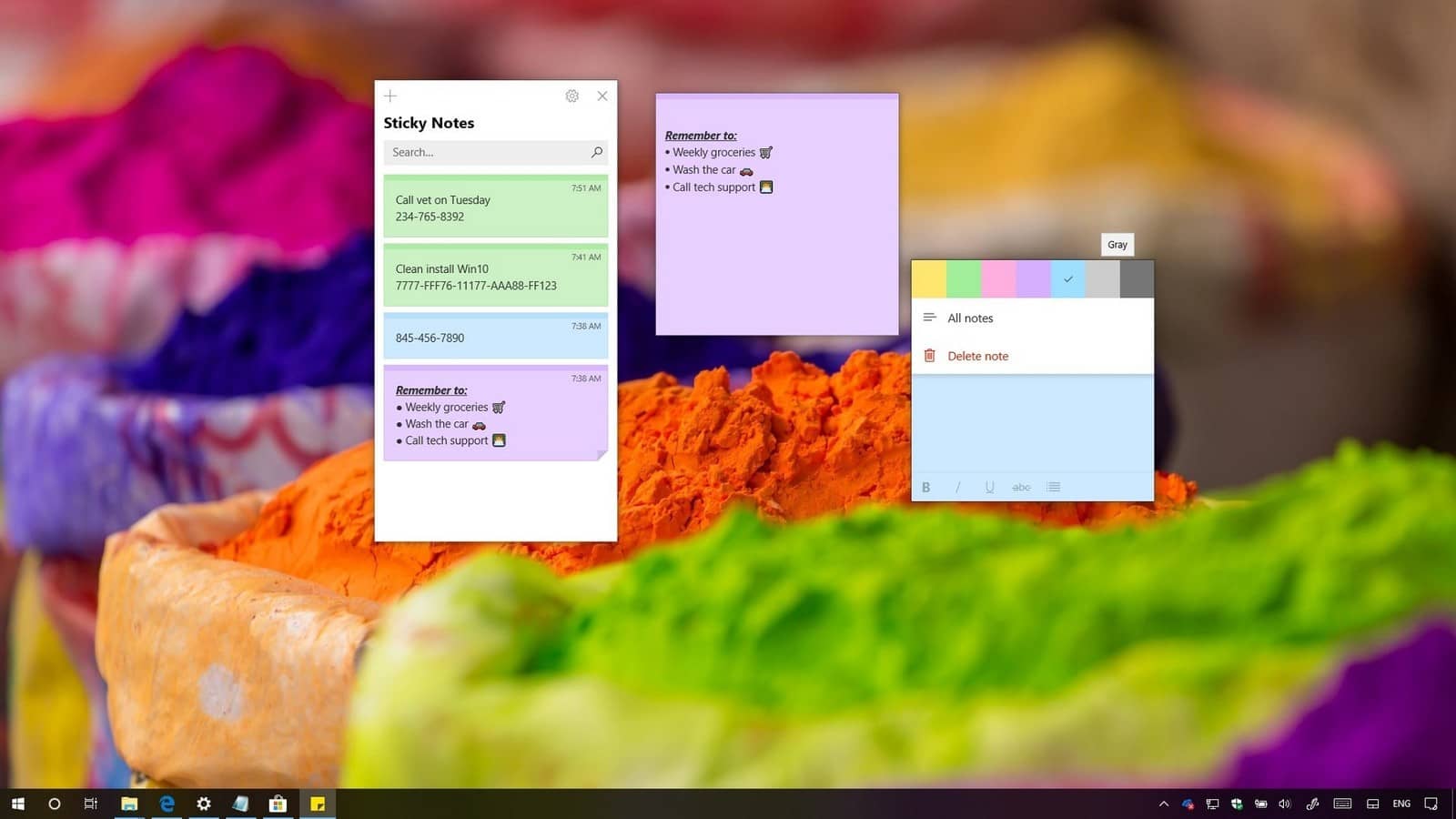 Immagine delle migliori scorciatoie per Sticky Notes per utenti Windows 10: elenco completo | sticky_notes_3_windows_10_1809-vKc7wegs-DzTechs