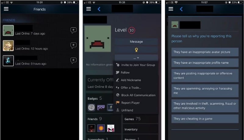 Как заблокировать пользователей и пожаловаться на них в Steam —
