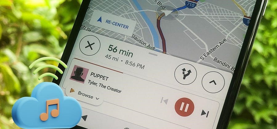 Eine einfache Möglichkeit, Ihren Musik-Streaming-Dienst mit Google Maps zu verbinden, um unterwegs zu sein und gleichzeitig Ihre Musik zu genießen