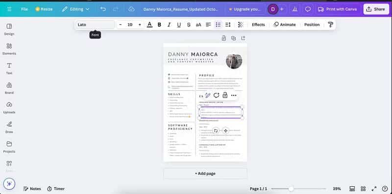 La facilité d'utilisation de Canva