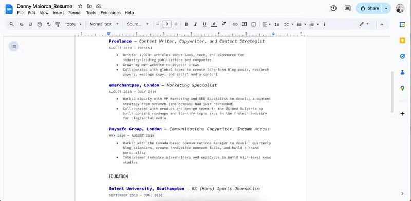 Facilité d'utilisation de Google Docs
