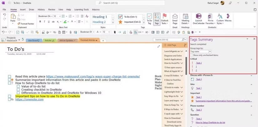 Создайте основной список дел в OneNote