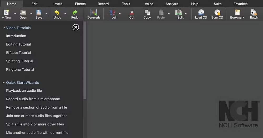 Начало работы с WavePad