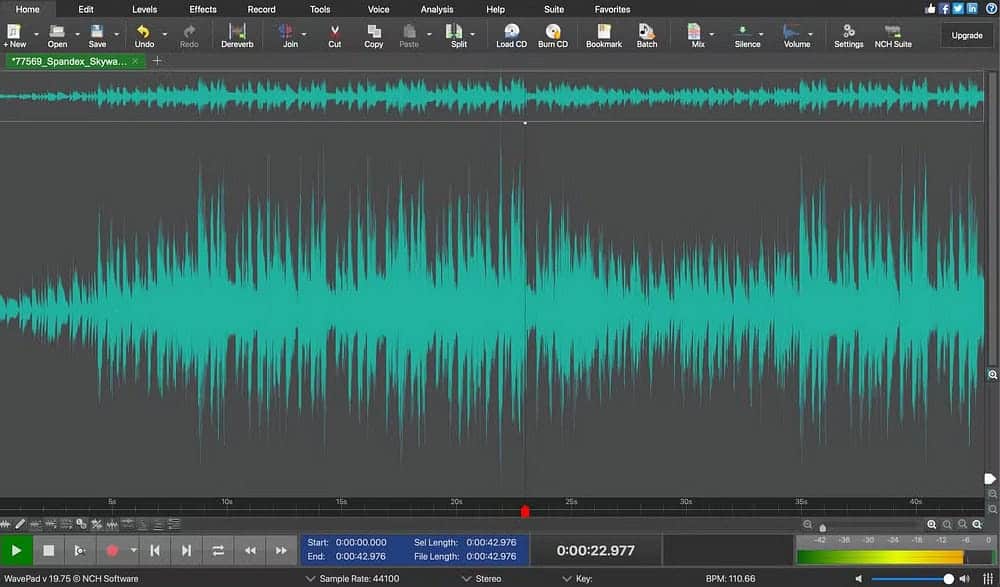 Запись звука в WavePad