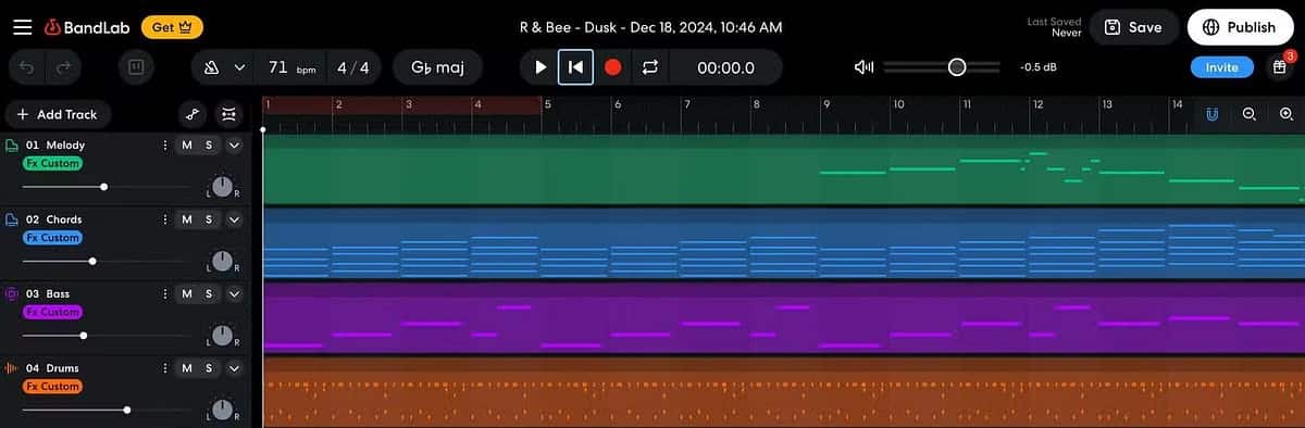 1. BandLab Şarkı Başlatıcı