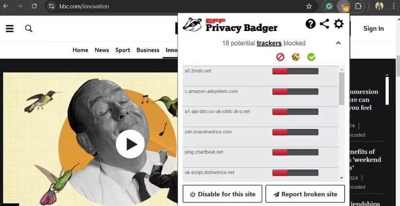 7. 使用 Privacy Badger 插件