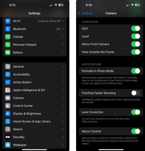 以下是如何在 iPhone 16 上停用或啟用微距模式