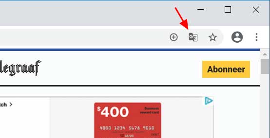 Pulsante Traduci nella barra degli indirizzi di Chrome
