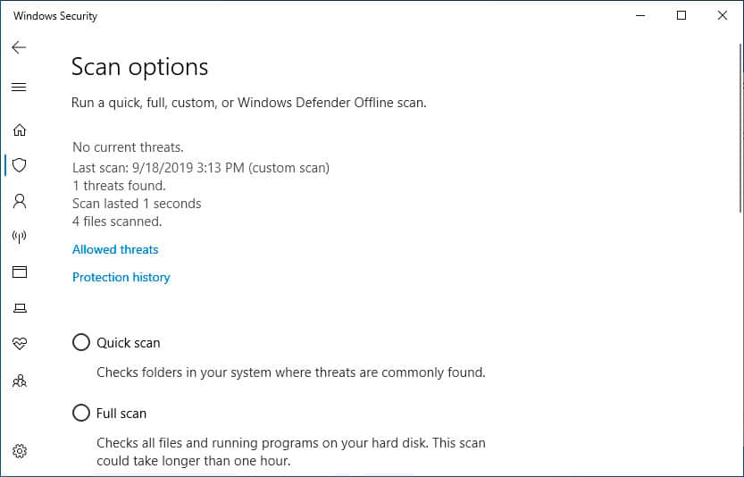 Riepilogo della sicurezza di Windows