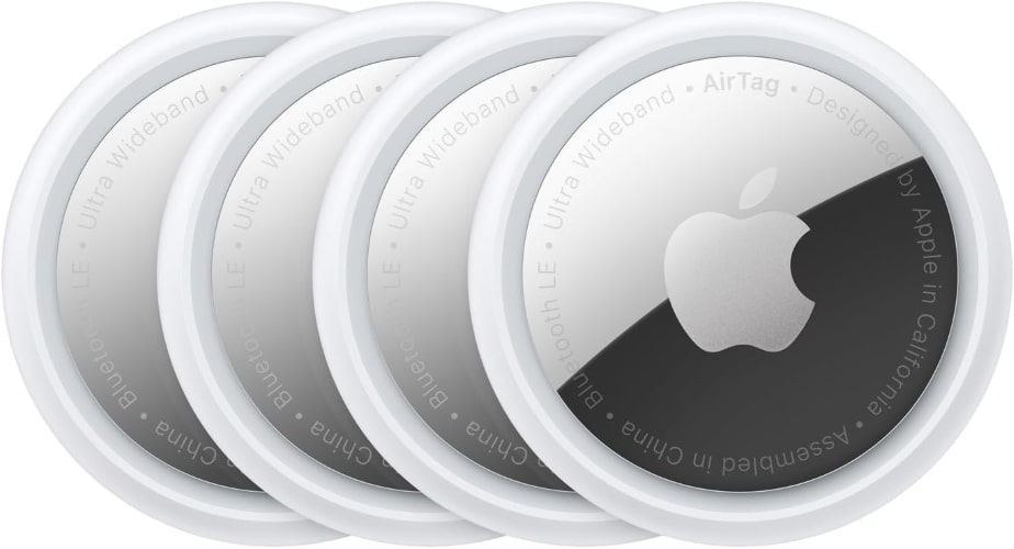 白色配色的 Apple AirTag 產品圖片（4 件裝）