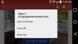 Επιλογή αντιγραφής διεύθυνσης URL
