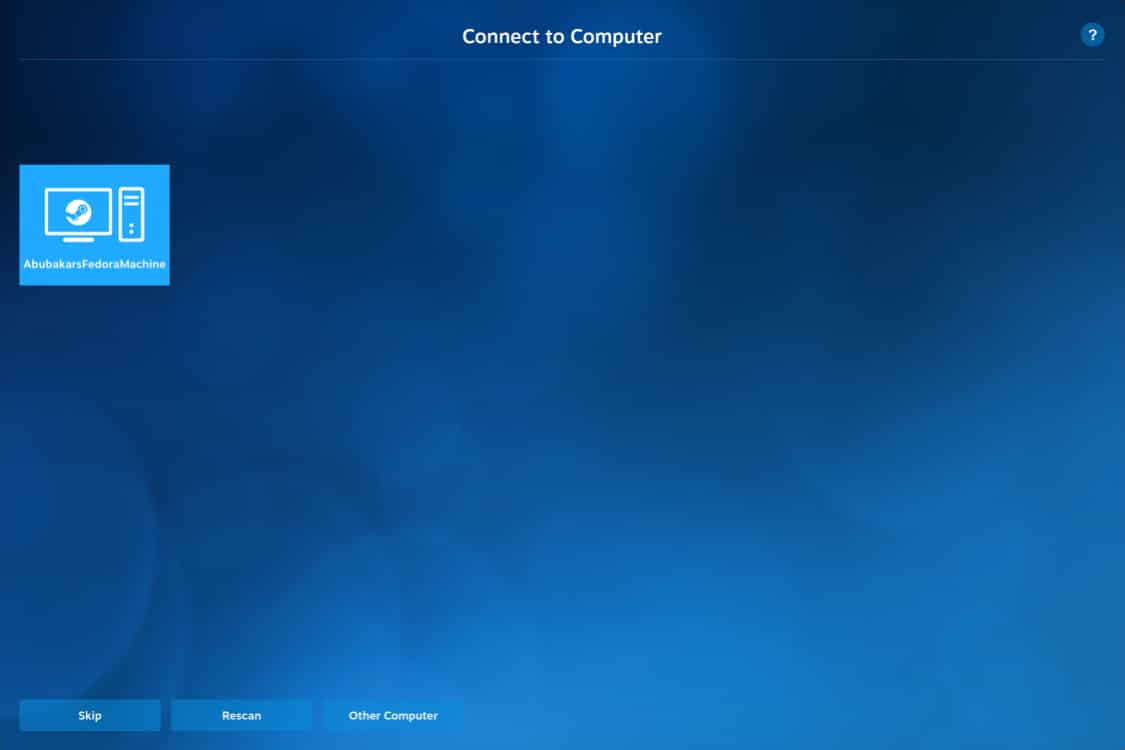 Nome del computer nel collegamento Steam