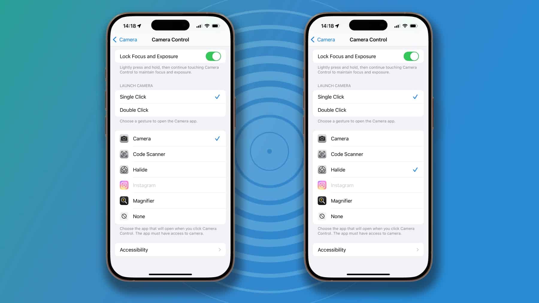 Apple iPhone 16 Pro 上的相機控制設定。