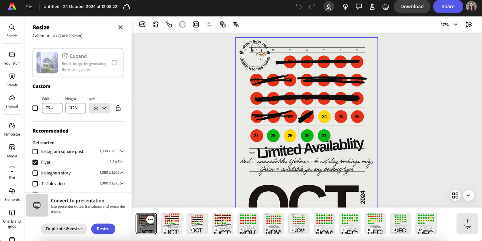 Strumento di ridimensionamento di Adobe Express