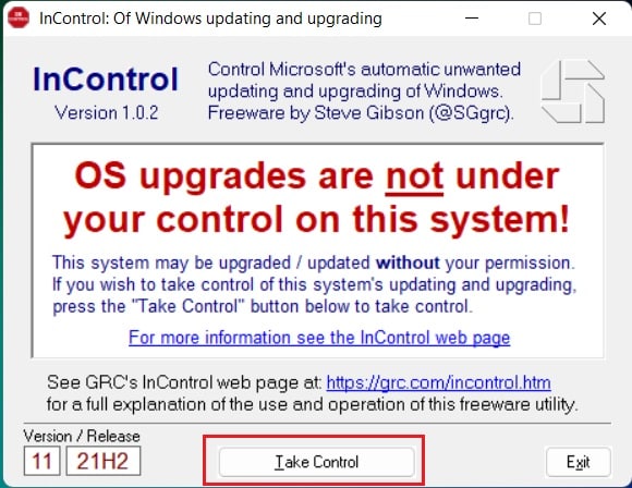 使用 incontrol 阻止 Windows 11 24h2 更新