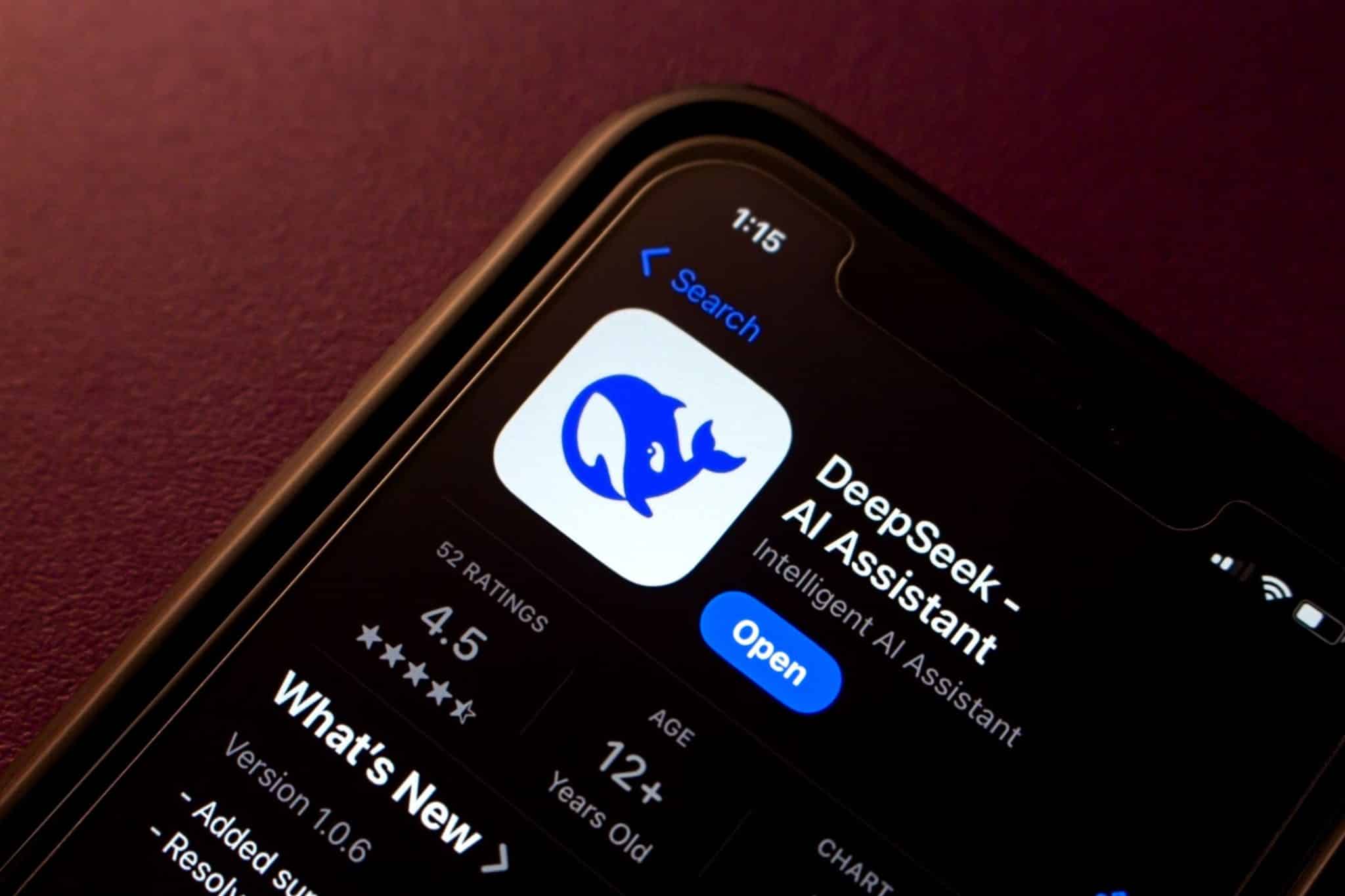 Deepseek AI 聊天機器人蘋果應用商店下載頁面