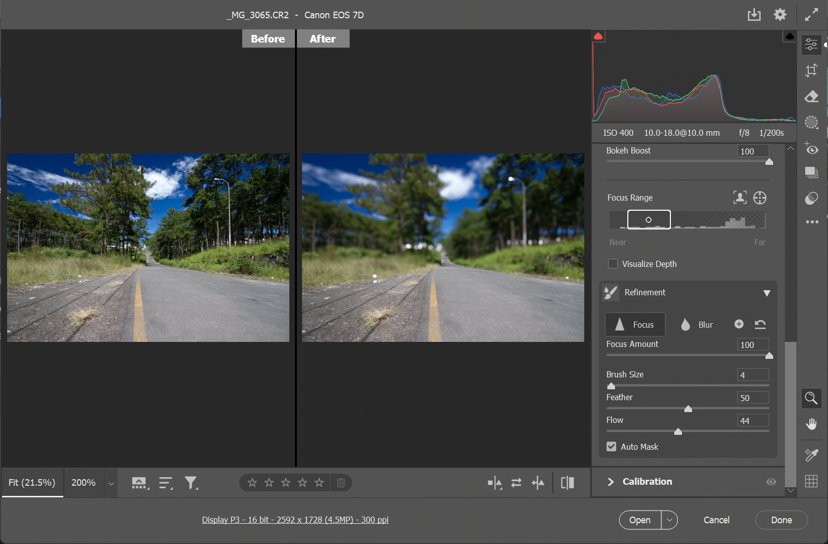 Migliora la profondità nelle foto di paesaggi con la sfocatura dell'obiettivo in Photoshop