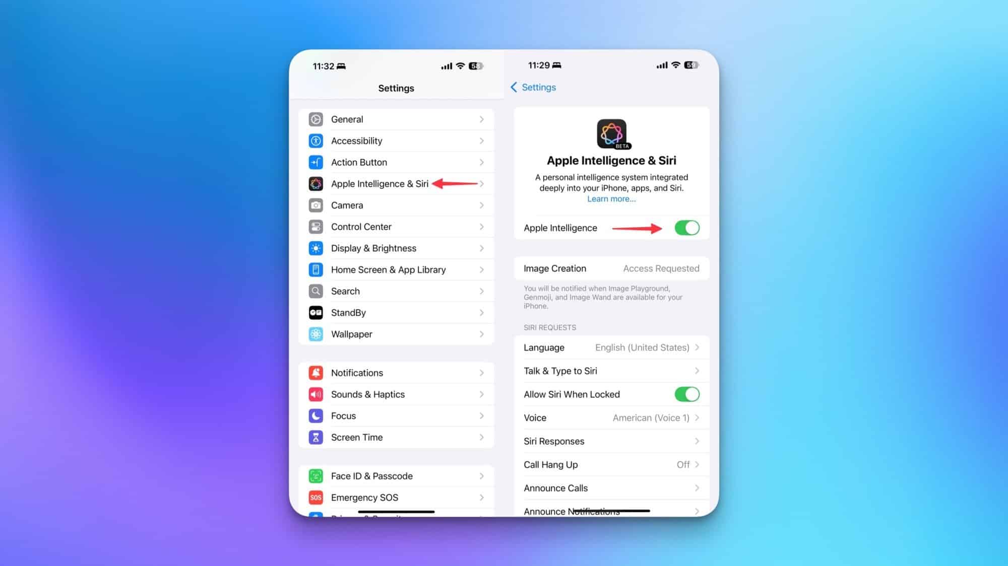 Abilitare Apple Intelligence su un iPhone.