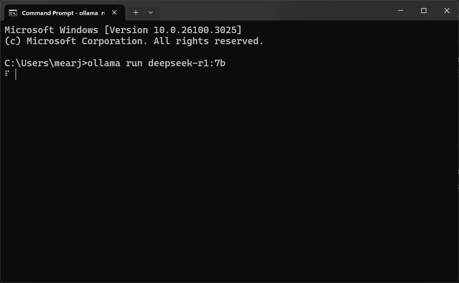 Installa il modello deepseek r1 7b usando ollama