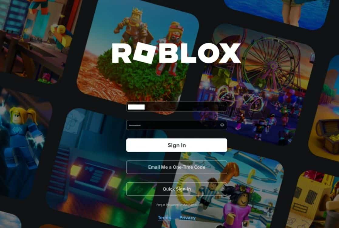 Accedi al tuo account Roblox