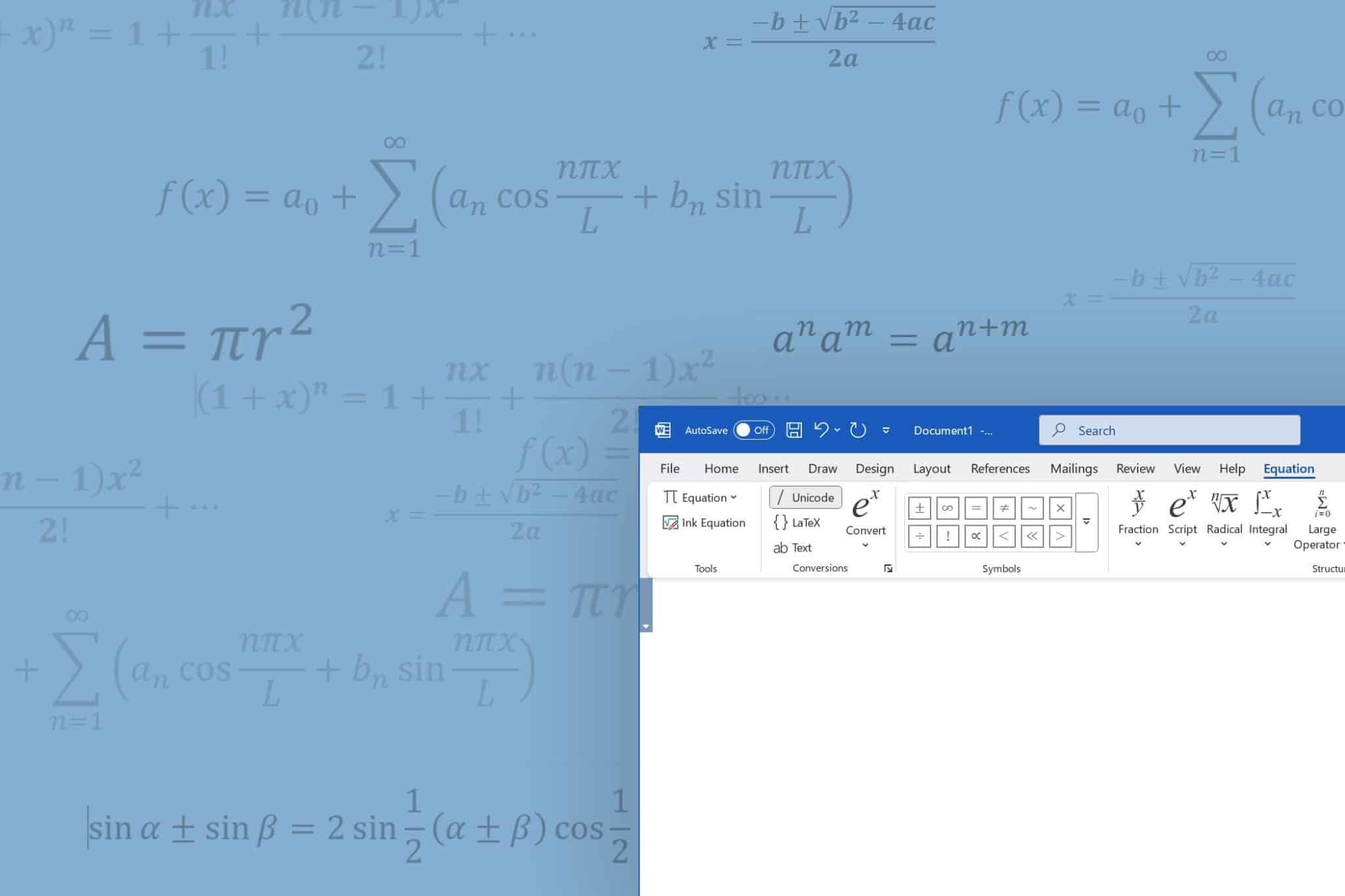 Microsoft Word 和方程式